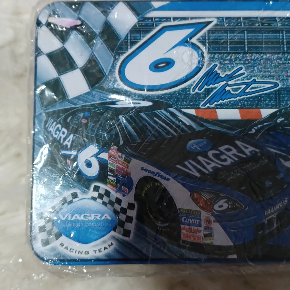 NEW Mark Martin Collectible Metal Tin NASCAR #6 Velveeta Cheese Kraft 6x4x2-in